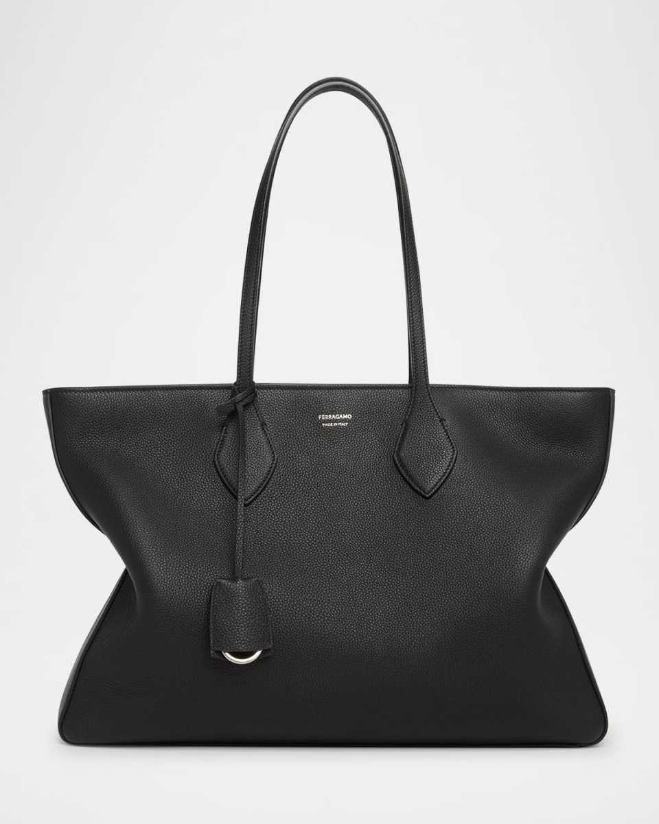 Star Zip Leather Tote Bag